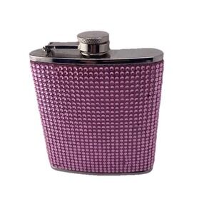 Bling Bling Pink Vintage Steel 7oz/Pocket Whiskey Wine Flask w/Funnel Patron Tea